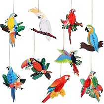 PAYFULLY 6 decorazioni tropicali per uccelli hawaiani, estive tropicali, decorazioni per feste di pappagallo, decorazioni da appendere per feste Luau Tiki, decorazione interna ed esterna