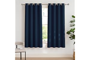 Pony Dance Termisk gardin ogenomskinlig mörkblå set om 2 stycken H 175 x B 140 cm mörkläggningsgardin öljetter ogenomskinliga