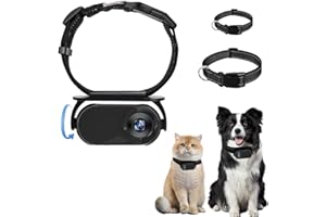 Fabater Katzenhalsband-Kamera, 1080P HD-Hunde-Tracker-Halsband, Mini-Action-Kamera für Videoaufzeichnungen Im Innen- und Außenbereich, kein WLAN Erforderlich, Geburtstagsgeschenk (Black)