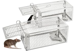 EGOFLYYA Rat and Squirrel Cage Trap, Live Multi-Catch Rat Trap, Live-Catch Effective Cage Trap for Rats and Small Animals, Great for Outdoor Use (2Pack)