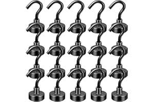 FINDMAG 20 Stück Magnethaken, Magnet Starke Magnete mit Haken, Extra Schwarz, Magnetischer Haken, Magnetischer Schlüsselhalter, 22 lb+ Starke Magnethaken für Küche,Garage