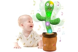 Clatoy Talking Cactus Toy for 1 Year Old, Singing Dancing Cactus Interactive Baby Toys for 12+ Months, Light-up Sensory Plush Toys for Toddler, Birthday Gifts for 1 2 3 Year Old Boys Girls