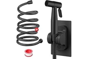 DEANKEJI 2 Metros Acero Inoxidable Grifo para WC-Conjunto, Negro Duchas Higienicas para WC con Manguera, Ducha Inodoro, para Baño, Cocina, Hotel