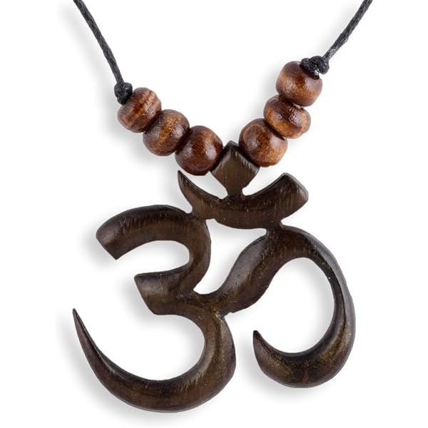 81stgeneration Orecchini Pendenti Om Aum In Legno Con Ganci Argento 925 – Gioielli Spirituali Fatti A Mano, Marroni