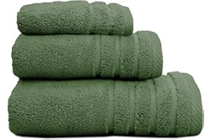 Sedalinne - Juego de Toallas de Baño Completo 500 Gr Liso - Toallas Baño Grandes y Pequeñas Rizo 100% Algodón - Pack (1 Tocador + 1 Lavabo+ 1 Ducha) - Alta Absorción - Toalla Algodon - Hierba