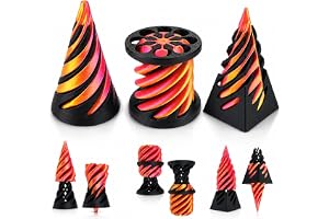 3 st omöjlig kon, 3D-tryckt spiralkon fidgetleksak, omöjlig pyramid genomgående skulptur, spiralkonleksak, stressavlastning kontorsdekorationer för barn present till vuxna