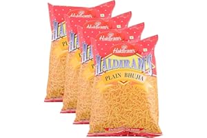 ONE STOP DEALERS Haldiram’s Savory Snacks – Easy to Carry Anywhere – Crispy, Crunchy & Spicy – Delicious Indian Namkeen Snacks – Made With Authentic Taste – Enjoy At Tea Time (Plain Bhujia, Pack of 4)