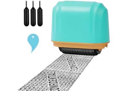 AUAUY Rullstämpel med adressblockerare med 3 påfyllningar, identitetsstöldskydd, rullstämpel, datafö - Amazon Deal & Rabatt