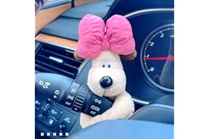 CHENRI Dog Car Ornaments, Car Dash Ornament, Dog for Car Interior Dashboard Ornament, Dog Doll Ornaments, Car Turn Signal Wiper Decoration, Dog Puppy Figurine for Car Vehicle Decoration (Pink)