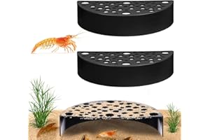 TIESOME 2 sztuki kryjówki z tworzywa sztucznego, kreatywne kryjówki krewetek pod ziemią, półkole, jaskinia, ABS, akcesoria do akwarium, dla małych ryb do zabawy, odpoczynku (czarne)
