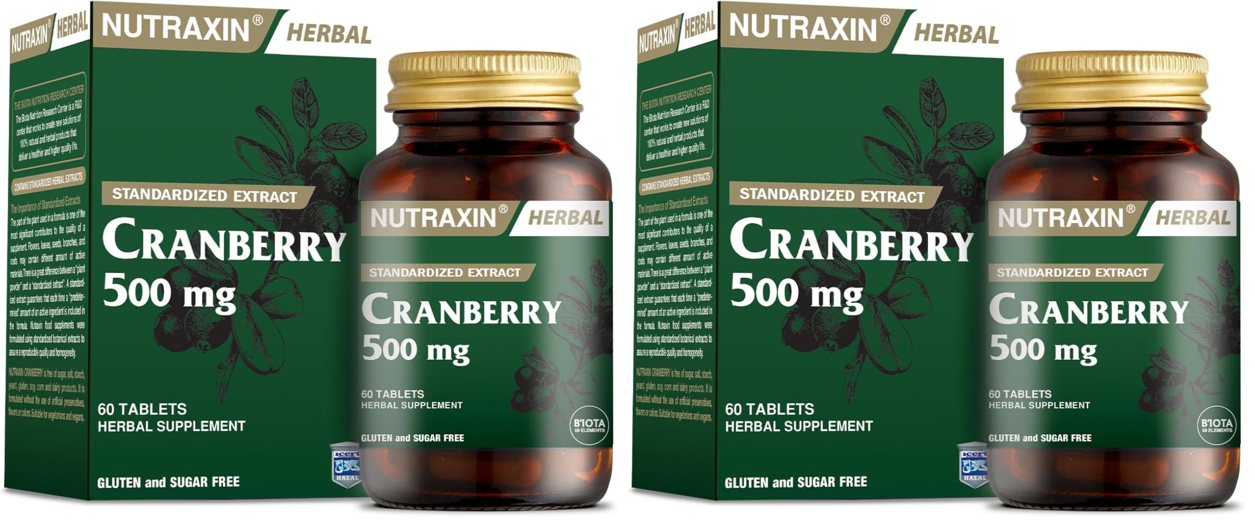 Nutraxin Herbal Cranberry 500 mg 60 Tablet (2 paketi)