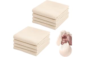 YQSIBTH 100% Unbleached Pure Cotton Muslin Cloths - 8PCS Cheese Cloths for Straining, Nut Milk Bag Reusable, 50 x 50cm, Food Strainer for Butter, Nut Milk