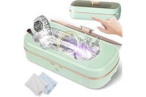 UCAMP Ultraschallreinigungsgerät Ultraschallreiniger,48000Hz Brillenreinigungsgerät,UV-Lampe,350ML,Ultraschallgerät für Brillen,Ringe,Uhren,Schmuck,Zahnersatz