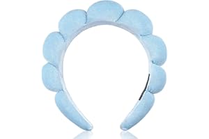 DRESHOW Diadema Spa para Mujeres Diadema con Esponja para Lavarse la Cara Nubes Suave Tejido de Rizo Diademas para el Cuidado de la Piel Maquillaje