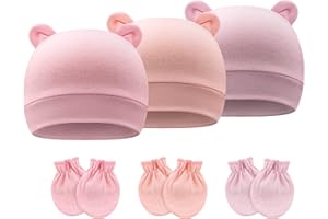 DRESHOW Sombreros y Gorras y Guantes para Bebé Recién Nacido Bebé Beanie Sombrero para Bebés Niñas Niños Gorros 0-6 Meses