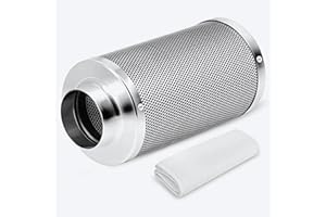 FLEXSTAR Aktivkohlefilter 100 mm für Grow Zelte – Ø100 mm Anschluss – inkl. Stoffüberzug – Luftfilter zur Geruchsneutralisierung – ideal für Pflanzenzucht & Indoor-Growing