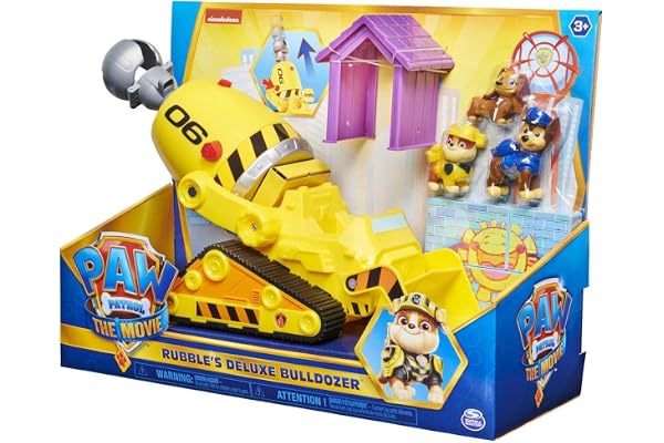 Paw Patrol - Bulldozer Deluxe Ruben + 3 Figurines La Pat' Patrouille - Le Film