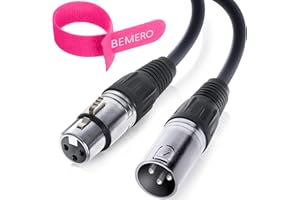 BEMERO DMX Kabel 6m inkl. Klettkabelbinder, 3-Pin XLRf auf XLRm, 110 Ohm, schwarz