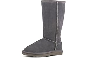 Shenduo Scarpe Invernali Classic - Stivali Donna da Neve in Pelle Alti al Ginocchio con Caldo Comode DA5815