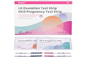 Femometer Test Ovulations 40 + Test de Grossesse Précoce 10 Urinaire pour Fertilité Femme, Résultats Précis Vous Aide A Concevoir