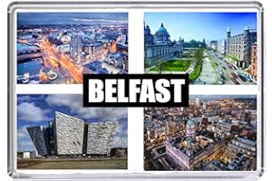 MILLHOUSE PRINTS Belfast Fridge Magnet - 70 x 45mm, Souvenir, Acrylic with Magnetic Strip.