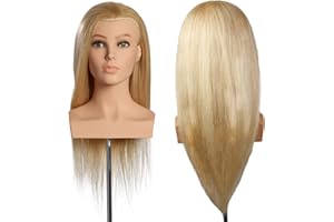 L'IMAGE GMBH L'IMAGE RAPHAELA Testa per acconciature, bionda platino, con capelli umani, con ciglia