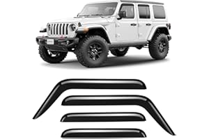 CLIM ART Adhes Deflectores de Aire para/compatible con Jeep Wrangler 2018-2025 (IV JL) - Deflectors Ventanilla - Accesorios Coche -Derivabrisas -Deflectores de Viento -Cortavientos Ventana Coche - 4ud