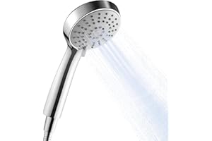 OFFO Shower Head and Hose 1.6m, Handheld Shower Head with 3 Spray Modes, Powerful Boosting Handheld Showerhead for Low Water Pressure, Chrome