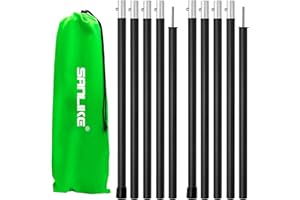 SAN LIKE Barres de Tente télescopiques, en Aluminium, réglables, pour bâches, Remplacement Facile, 190 cm, 1/2 Jeux (5 Sections)