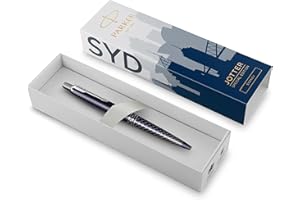Parker Jotter Bolígrafo | Edición Especial | Sydney Azul con detalles cromados | Tinta Azul | Estuche de Regalo