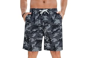 Enlision Short de Bain Homme Plage Séchage Rapide Maillot de Bain Homme Piscine Hawaïen Imprimé Shorts et Bermudas Été Léger Surf Natation Vacances Pantalon Court avec Doublure en Filet S-3XL