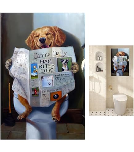 Animal Sur Les Toilettes Avec Téléphone étiquette Marque-pages