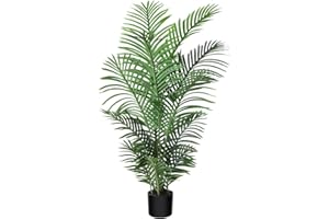 ‎FOPAMTRI Fopamtri Kunstpflanzen Groß Areca Kunstpalme 120 cm im Topf Künstliche Pflanze Tropical Hawaii Grün Fake Plant für Schlafzimmer Büro Garten Hochzeit Party Deco (1 Stück)