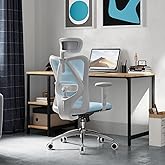 SIHOO M18 Ergonomic Office Chair, Adjustable Lumbar Support, 150 kg, Blue | Adjustable Headrest, High Back Breathable Mesh, W