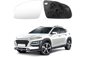 JINSENTGG Cristal de Espejo Reemplazar para Hyundai Kona 2017-2024, Retrovisor Exterior Ajustable Adecuado Lente de Marcha Atrá (Lzquierd)