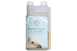 ANNIMALLY Caballo Biotina Zinc Líquido 1000 ml - Cuidado para la Piel, el Pelaje y los Cascos de los Caballos - Biotina, Zinc y MSM líquidos para un Pelaje Saludable - Cuidado del Pelaje y de los Cascos