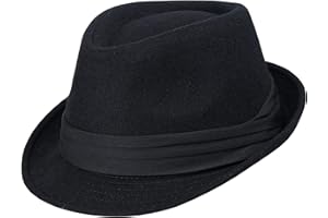 UTOWO Kids-Felt-Fedora-Trilby-Gangster-Hat Toddler-Boys Panama Derby Manhattan Cuban Hat Jazz-Cap(Size 6 5/8 for 2-6T)