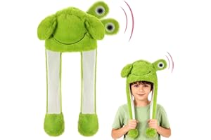Hifot Animales Gorro Orejas Que Se Mueven, Peluche Gorro con Orejas Que Se Mueven, Sombreros Divertidos Móviles para Niñas Niños y Adultos para Halloween Navidad Carnaval Cumpleaños Fiestas Regalo