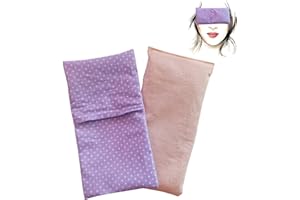SAVASANAS Almohada para los ojos "Lila claro" (1 relleno y 1 fundas lavables) | Semillas de Lavanda y semillas de arroz | Yoga, Meditación, Relajación, descanso de ojos...