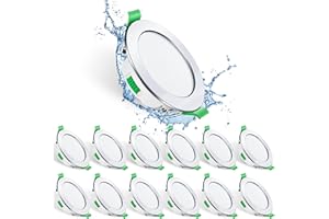 ALUSSO LIGHTING 7W Spot LED Encastrable Dimmable 230V, Spot Led Extra Plat 29mm, Blanc Chaud 3000K Blanc Neutre 4000K Blanc Froid 6500K Réglable, Spot Salle de Bain IP44, Lot de 12 Rond Chromé