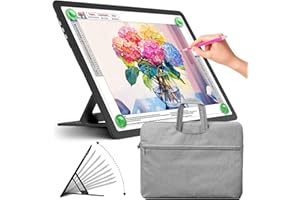 Zocelight Tablero de luz recargable A3 con bolsa y soporte, caja de luz magnética superbrillante para trazar, diseño de botón lateral, almohadilla de luz para pintura de diamantes, bocetos, vinilo de