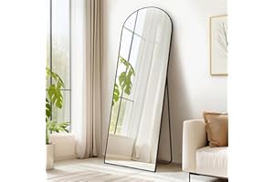 ‎SONGMICS SONGMICS Ganzkörperspiegel, 160 x 50 cm, gewölbter Standspiegel, Rahmen aus Aluminiumlegierung, Hartglas, für Schlafzimmer, Wohnzimmer, Garderobe, tintenschwarz LFM031B01