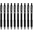 Zebra - Sarasa Retractable Gel Ink Rollerball - Fast Drying - 0.7mm - Black Ink (10)