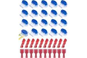 Cexovo 40 STK Mähroboter Kabelverbinder,Kabelverbinder Mähroboter,Rasenmäher Kabel Verbinder,mit 5 x Verbinder,Mit 5 Terminals,wasserdichte Kabelverbinder für Rasenroboter Rasenmäher Mähroboter
