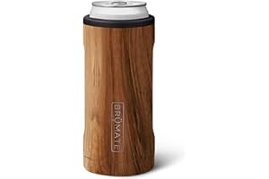 BrüMate Hopsulator Slim Double-walled Stainless Steel Insulated Can Cooler for 12 Oz Slim Cans (Walnut)
