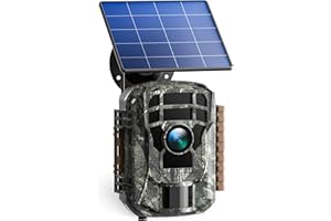 VOOPEAK 2024 Mini Camara de Caza con Panel Solar Recientemente Mejorada, Cámara de Caza de 36MP 2K Video, 120° Gran Angular, Visión Nocturna, IP66 Impermeable Camara de Caza Adecuada para Caza