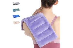 SuzziPad Microwave Heating Pad for Discomfort Reducing, 7x16 inches Microwavable Heated Pads, Muscle Ache, Soothing Fatigue for Neck and Shoulder, Bean Bag Moist Heat Pack, Warm Compress, Purple