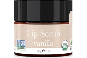 BEAUTY BY EARTH Lip Scrub, Vanilla Flavor - Organic Exfoliating Sugar Scrubs, Exfoliator for Chapped Dry Lips, Moisturizes With Fresh, Natural Ingredients; Best Before Balm; for Men and Women (1 Container)