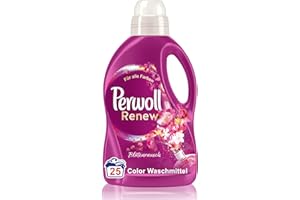 ‎PERWOLL Perwoll Renew Blütenrausch Flüssigwaschmittel (25 Wäschen), Feinwaschmittel für Buntwäsche & Weißes, Color Waschmittel verleiht intensive Frische mit blumigem Duft