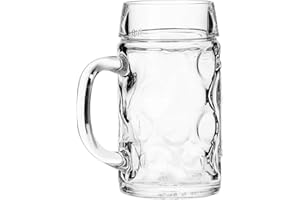 BORGONOVO 1104005 Vasos de Cristal para Cerveza con Mango, 0.5 lt